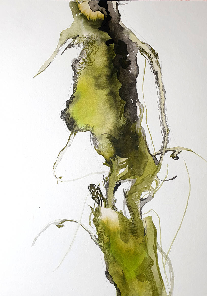 Naturstudie, 24x21cm, Tusche auf Papier, 2019
