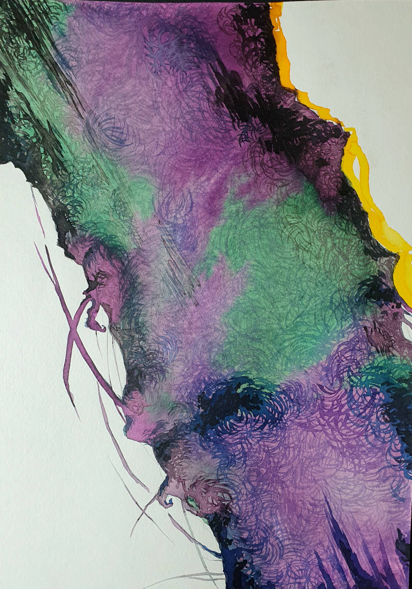 Naturstudie, 24x21cm, Tusche auf Papier, 2019