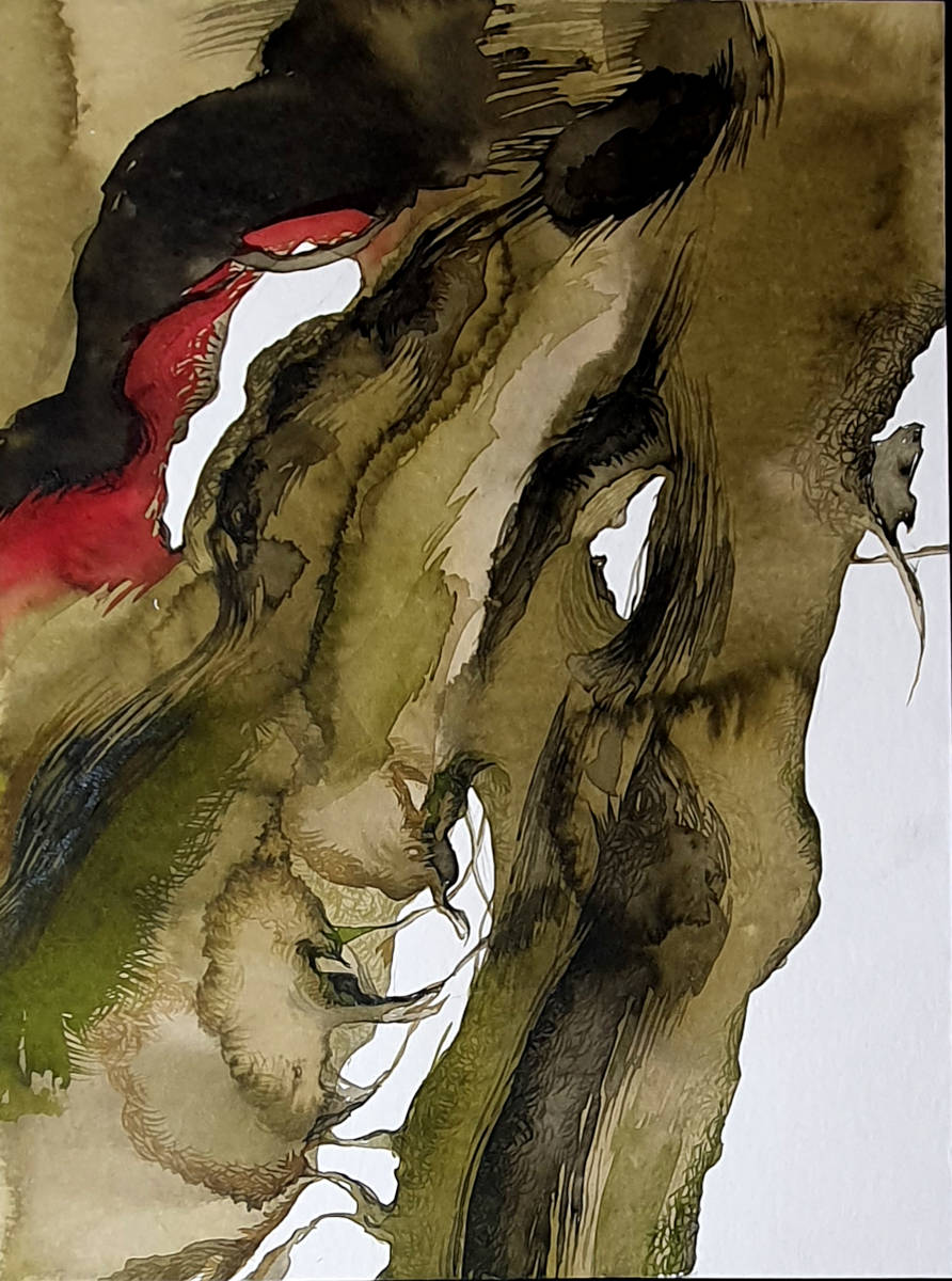 Naturstudie, 24x21cm, Tusche auf Papier, 2020