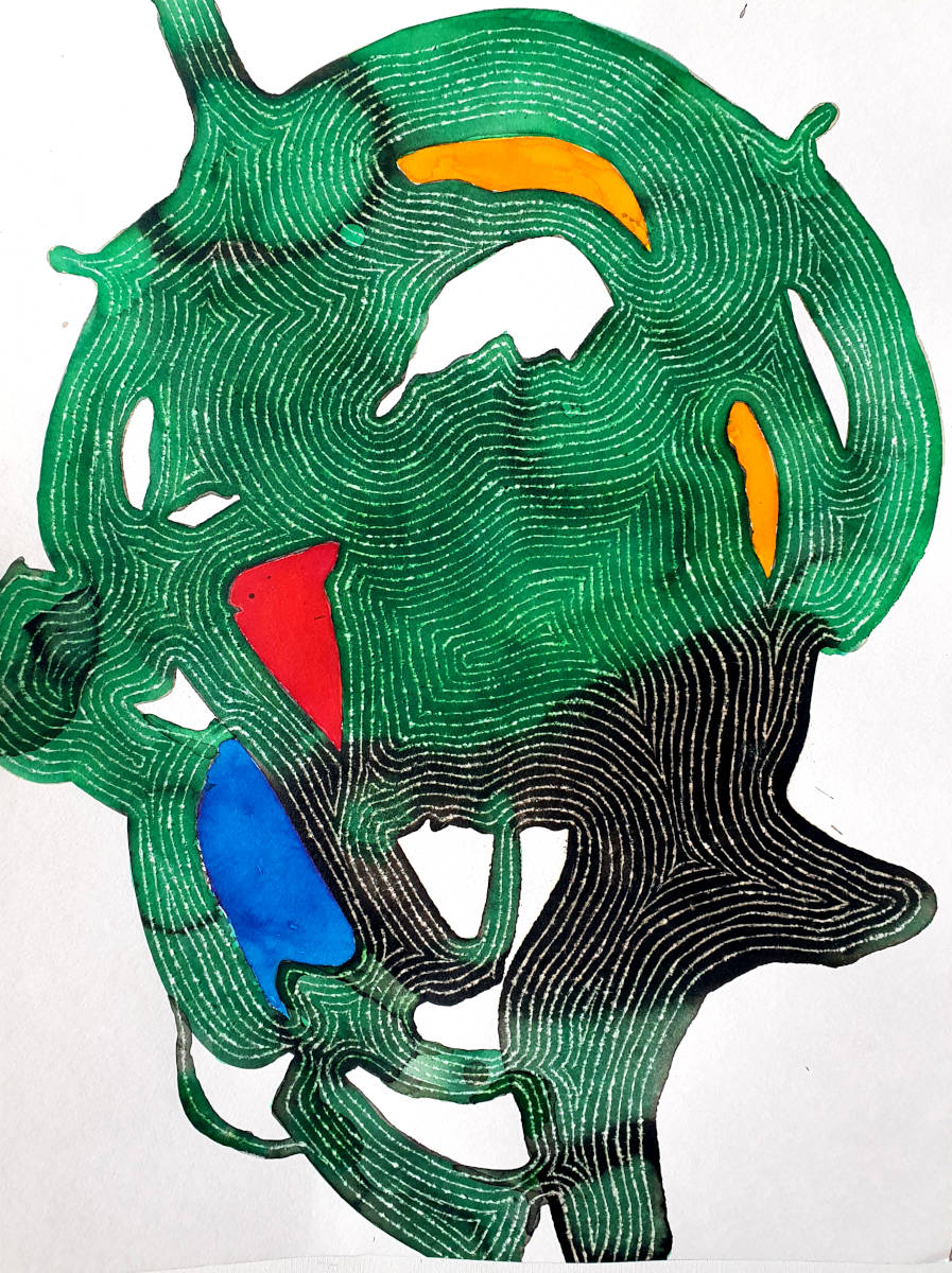 Naturstudie, 40x30cm, Tusche auf Papier, 2024
